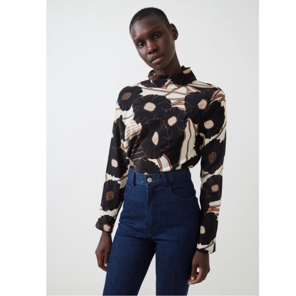 Rachel Comey Semisheer Silk Rumor Top Psychedelic Floral Size 2